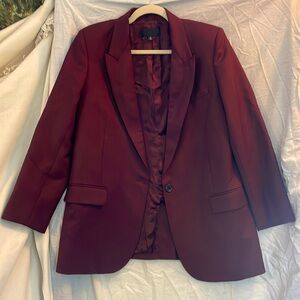 Nili Lotan burgundy wool blazer